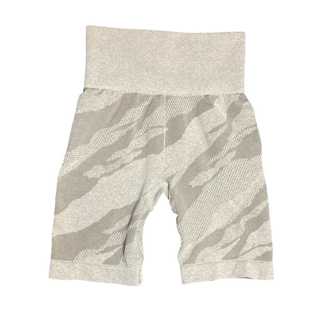 PROZIS ARMY Athleisure Camo Beige Compression Biker Shorts Womens Tight Small